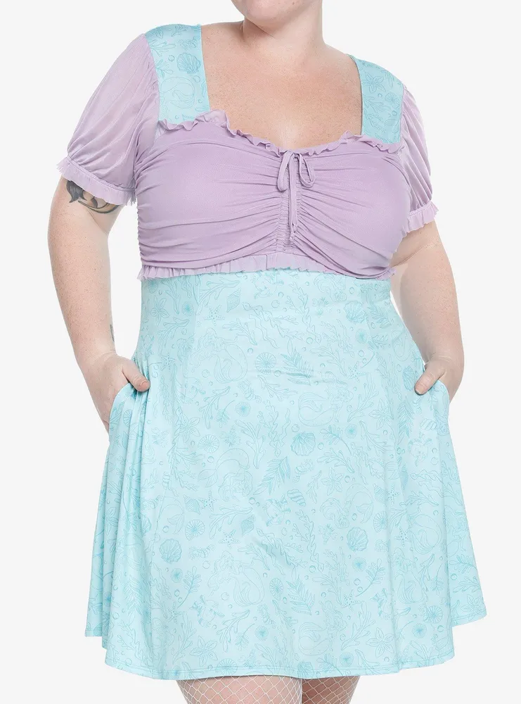 Her Universe Disney The Little Mermaid Lace-Up Sweetheart Dress Plus