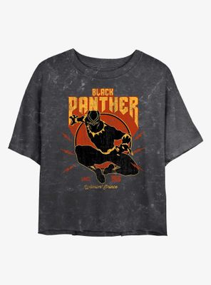 Marvel Black Panther Warrior Prince Mineral Wash Crop Womens T-Shirt