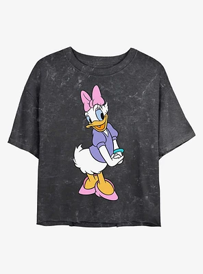 Disney Daisy Duck Traditional Mineral Wash Crop Womens T-Shirt