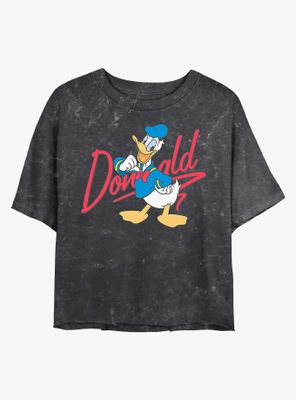 Disney Donald Duck Signature Mineral Wash Crop Womens T-Shirt