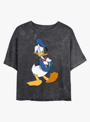 Disney Donald Duck Traditional Mineral Wash Crop Womens T-Shirt