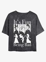 Disney Princesses It's Fun Being Bad Mineral Wash Crop Womens T-Shirt