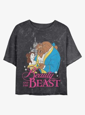Disney Princesses Beauty and the Beast Classic Mineral Wash Crop Womens T-Shirt