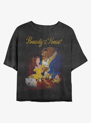 Disney Princesses Classic Beauty Mineral Wash Crop Womens T-Shirt