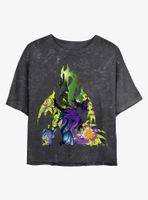 Disney Princesses Dragon Form Mineral Wash Crop Womens T-Shirt