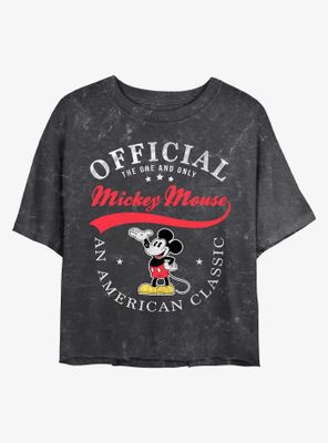 Disney Mickey Mouse An American Classic Mineral Wash Crop Womens T-Shirt