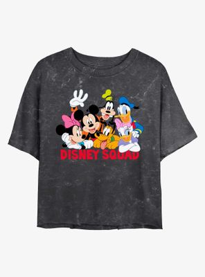 Disney Mickey Mouse Squad Mineral Wash Crop Womens T-Shirt