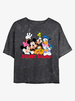 Disney Mickey Mouse Squad Mineral Wash Crop Womens T-Shirt