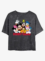 Disney Mickey Mouse Squad Mineral Wash Crop Womens T-Shirt