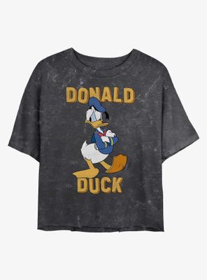 Disney Mickey Mouse Donald Duck Mineral Wash Crop Womens T-Shirt