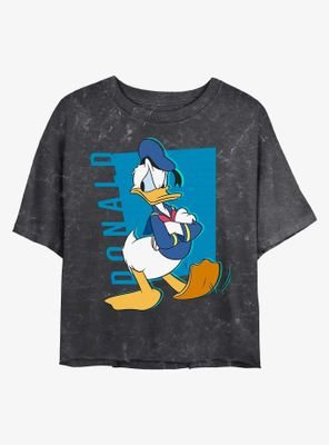 Disney Mickey Mouse Donald Pop Mineral Wash Crop Womens T-Shirt