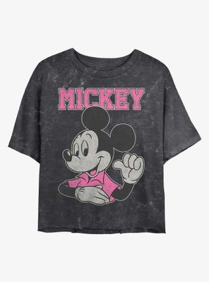Disney Mickey Mouse Jumbo Mineral Wash Crop Womens T-Shirt