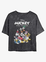 Disney Mickey Mouse Friends Group Mineral Wash Crop Womens T-Shirt