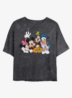 Disney Mickey Mouse Group Mineral Wash Crop Womens T-Shirt