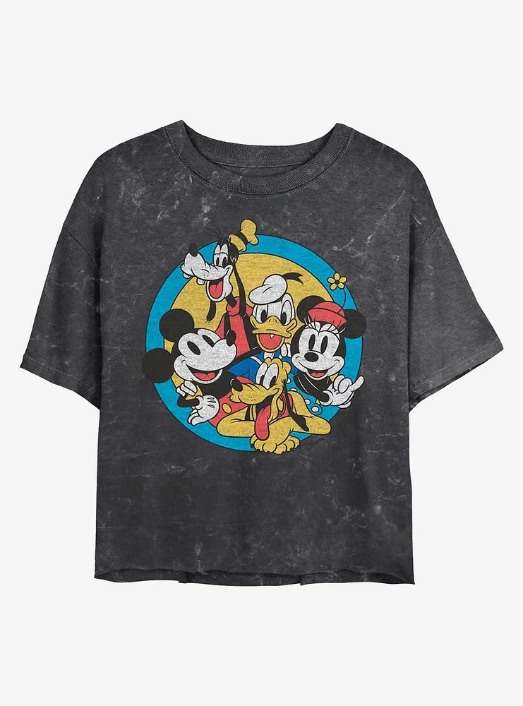 Disney Mickey Mouse Original Buddies Mineral Wash Crop Womens T-Shirt