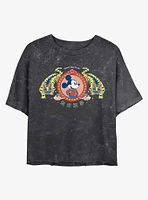 Disney Mickey Mouse Tiger King Mineral Wash Crop Womens T-Shirt