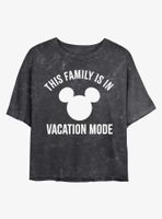 Disney Mickey Mouse Vacation Mode Mineral Wash Crop Womens T-Shirt