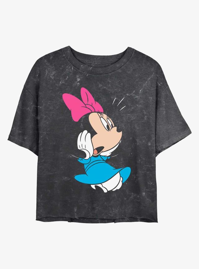 Boxlunch Disney Minnie Mouse Shock Mineral Wash Crop Womens T-Shirt