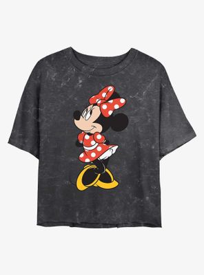 Disney Minnie Mouse Traditional Mineral Wash Crop Womens T-Shirt