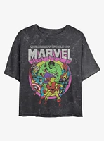 Marvel Group Mineral Wash Crop Womens T-Shirt