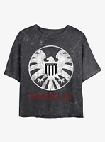 Marvel S.H.I.E.L.D Logo Mineral Wash Crop Womens T-Shirt