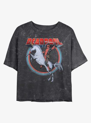 Marvel Unicorn Mineral Wash Crop Womens T-Shirt