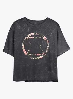 Marvel Widow Rose Mineral Wash Crop Womens T-Shirt