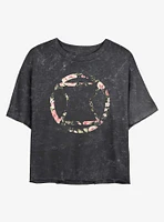 Marvel Widow Rose Mineral Wash Crop Womens T-Shirt