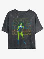 Marvel She Hulk Retro Mineral Wash Womens Crop T-Shirt