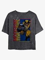 Marvel Wolverine Classic Mineral Wash Crop Womens T-Shirt