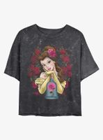 Disney Beauty and the Beast Rose Belle Mineral Wash Crop Womens T-Shirt