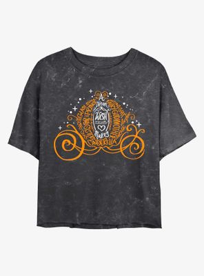 Disney Cinderella Pumpkin Carriage Mineral Wash Crop Womens T-Shirt