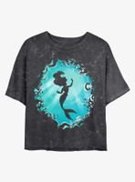 Disney Princesses Ariel's Grotto Mineral Wash Crop Womens T-Shirt