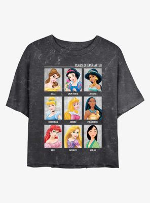 Disney Princesses Class of Ever After Mineral Wash Crop Womens T-Shirt