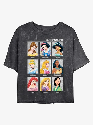 Disney Princesses Class of Ever After Mineral Wash Crop Womens T-Shirt
