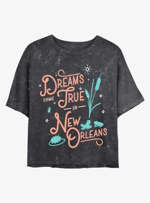 Disney Princesses Dreams Come True New Orleans Mineral Wash Crop Womens T-Shirt