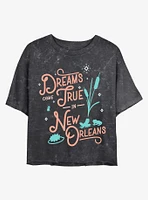 Disney Princesses Dreams Come True New Orleans Mineral Wash Crop Womens T-Shirt