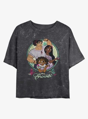 Disney Encanto Sisters Mineral Wash Crop Womens T-Shirt