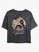 Disney Encanto Sisters Mineral Wash Crop Womens T-Shirt