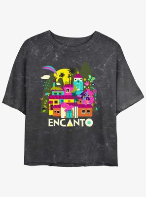 Disney Encanto Gold Mineral Wash Womens Crop T-Shirt