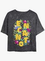 Disney Encanto Flower Arrangement Mineral Wash Womens Crop T-Shirt