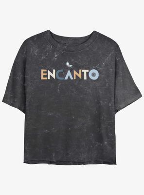 Disney Encanto Logo Mineral Wash Womens Crop T-Shirt
