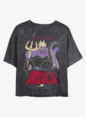 Disney The Little Mermaid Ursula Sea Witch Mineral Wash Crop Womens T-Shirt