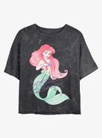 Disney The Little Mermaid Signed Ariel Mineral Wash Crop Womens T-Shirt