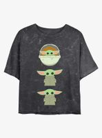 Star Wars The Mandalorian Child Stack Mineral Wash Crop Womens T-Shirt