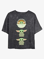 Star Wars The Mandalorian Child Stack Mineral Wash Crop Womens T-Shirt