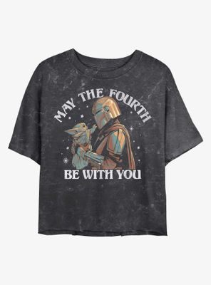 Star Wars The Mandalorian May Fourth Be With You Mineral Wash Crop Womens T-Shirt