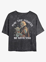 Star Wars The Mandalorian May Fourth Be With You Mineral Wash Crop Womens T-Shirt