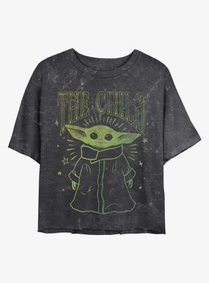 Star Wars The Mandalorian Child Mineral Wash Crop Womens T-Shirt