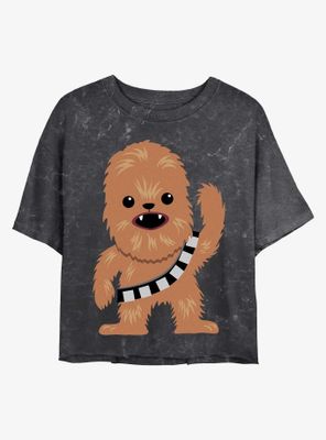 Star Wars Chewie Cutie Mineral Wash Crop Womens T-Shirt